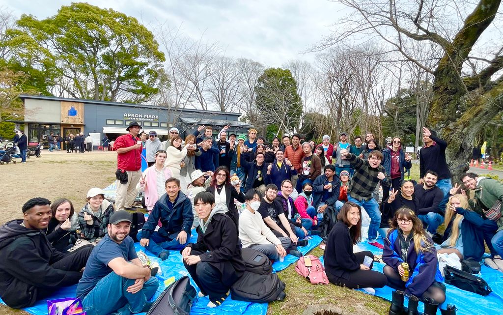 東京の公園で開催した花見イベント